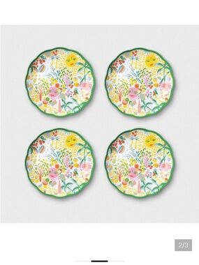 Vibrant Tropical Scalloped Edge Melamine Plates set of 4 Roller Rabbit Target